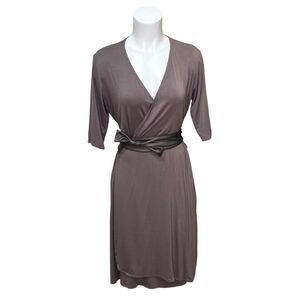 Dahlia Wrap Dress Cafe Con Crème Size Large NWT Neutral Minimalist